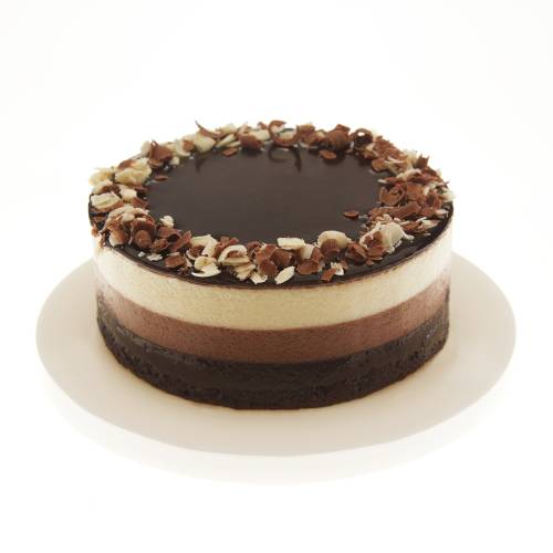 Chocolate Triple Layer Mousse Cake
