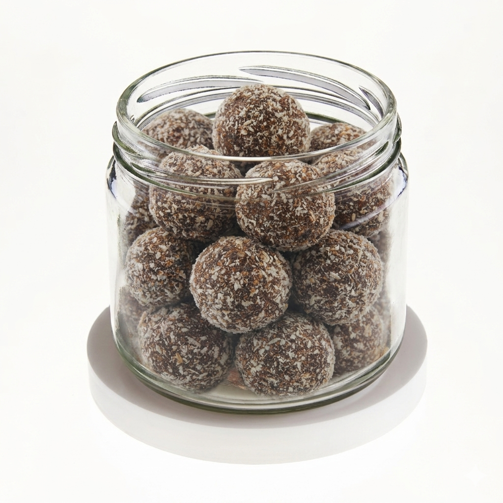 Date Almond Cocoa Ladoo Jar
